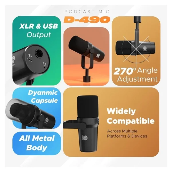 aca7503e-ec51-4f89-886c-4aa65e53c12b Dynamic Podcast Microphone USB/XLR for Streaming, Gaming & Recording with 24-Bit/192kHz Audio