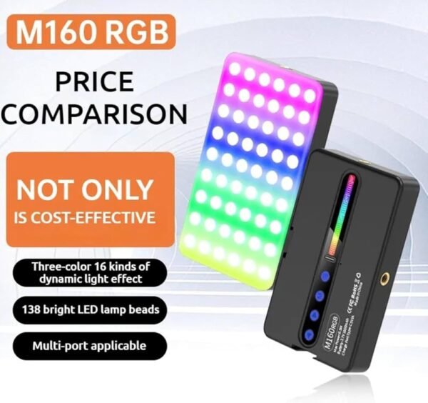 RGB Portable Pocket Camera Light | Rechargeable LED Video Light for Mobile & DSLR