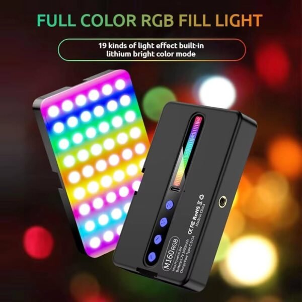 RGB Portable Pocket Camera Light | Rechargeable LED Video Light for Mobile & DSLR