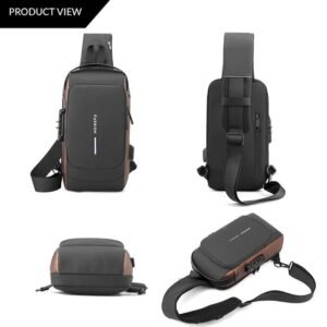 Anti Theft Sling Bag with USB Charging Port | Waterproof Crossbody Chest Bag for Travel & Daily Use