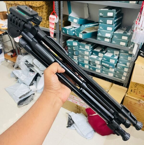 3366 Adjustable Camera & Mobile Tripod Stand with Mobile Holder | Lightweight Tripod for Video Recording & Photography