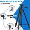 3366 Adjustable Camera & Mobile Tripod Stand with Mobile Holder | Lightweight Tripod for Video Recording & Photography