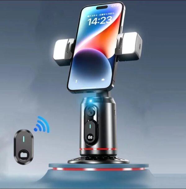AI Intelligent P02 Gimbal Stabilizer 360° Auto Face Tracking Smartphone Holder for Desk, Video Recording, Live Streaming & Content Creation