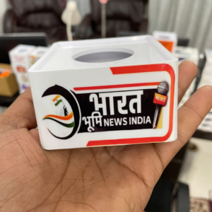 2x3 Inch Square Mic ID with Custom Logo Print | News Reporter Microphone Flag for Media Channels