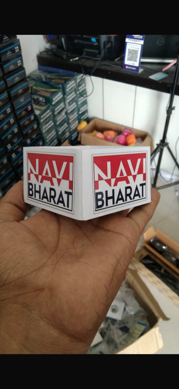 IMG_0330 2x3 Inch Square Mic ID with Custom Logo Print | News Reporter Microphone Flag for Media Channels