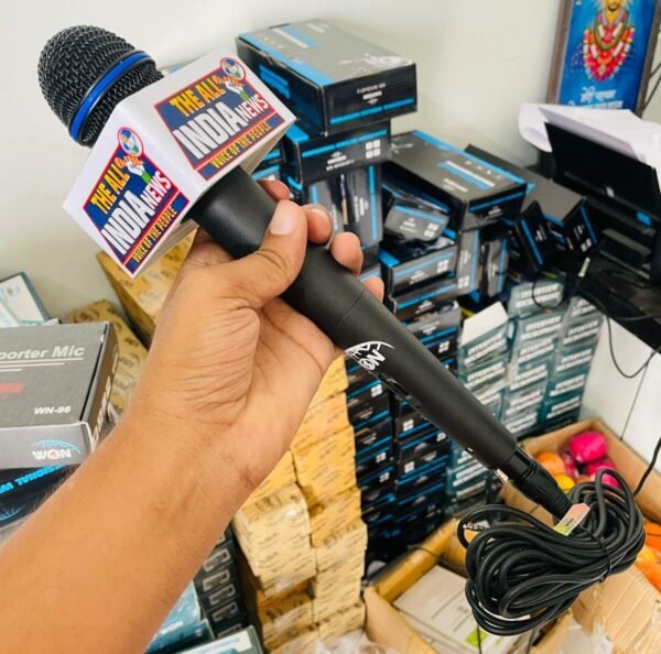 Media Mic Condenser Microphone 3.5mm 5 Meter Cable for Mobile Interview and News Reporting