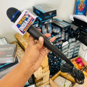 Media Mic Condenser Microphone 3.5mm 5 Meter Cable for Mobile Interview and News Reporting