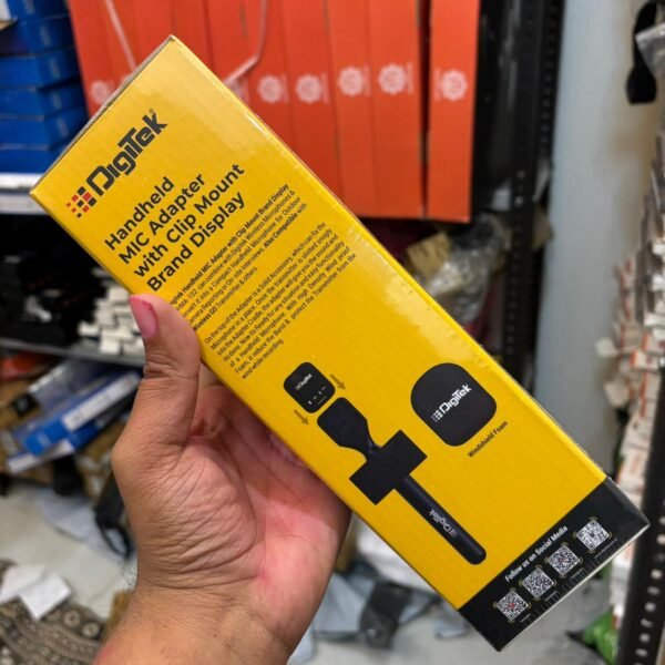 WhatsApp Image 2026-03-03 at 7.00.09 PM (1) Digitek DHMA-102 Handheld Interview Mic Adapter with Brand Display Plate | Wireless GO Reporter Microphone Adapter