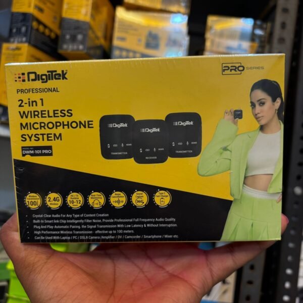 Digitek DWM-101 wireless microphone system for DSLR camera Android and iOS smartphones