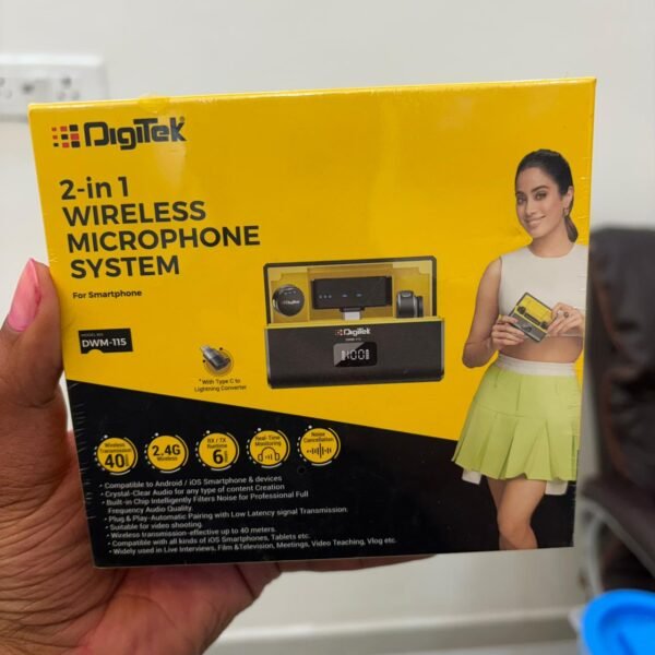 Digitek DWM-115 wireless lavalier microphone for Android and iOS video recording