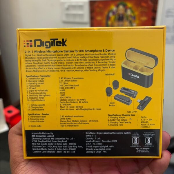 WhatsApp Image 2026-03-03 at 7.46.24 PM (1) Digitek DWM-114 2-in-1 Wireless Microphone | Noise Reduction Lavalier Mic for iPhone & Android Video Recording
