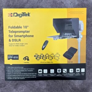 Digitek 10 Inch Teleprompter for Smartphone and DSLR Camera with Remote Control for YouTube Video Recording and News Reporting