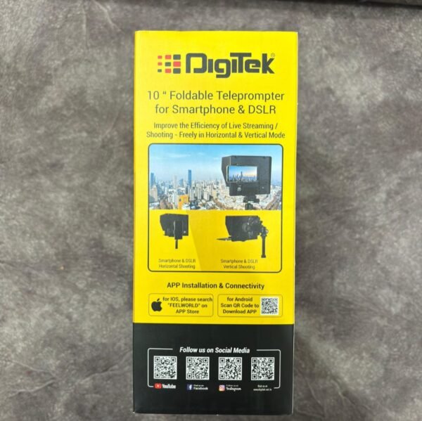 Digitek 10 Inch Teleprompter for Smartphone & DSLR Camera with Remote Control | APP Compatible for iOS & Android | Video Creator, YouTube & News Reporting Teleprompter