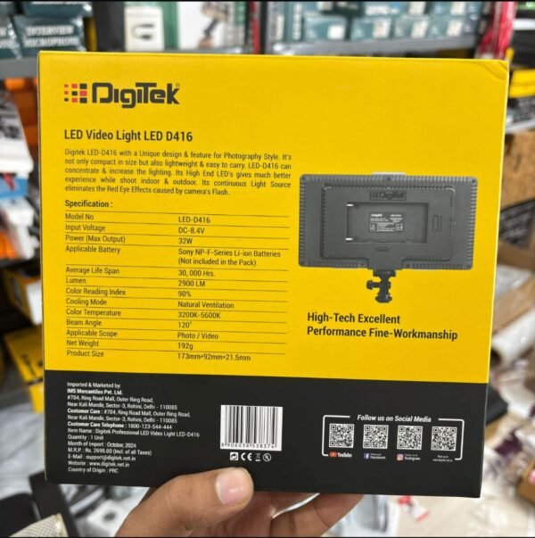 WhatsApp Image 2026-03-07 at 12.21.24 PM (1) Combo Professional Video Light Dimmable 3200K–5600K for YouTube Video, Photography, Camera, Tripod & Camcorder (Battery Included)