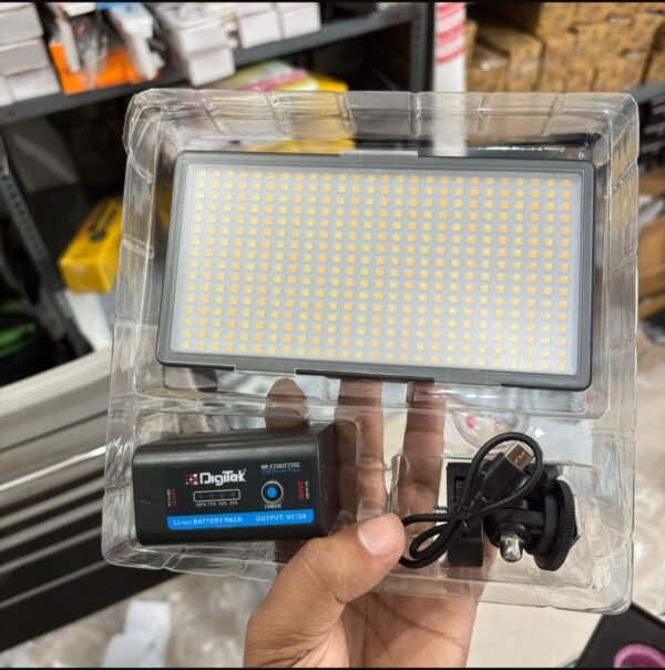 WhatsApp Image 2026-03-07 at 12.21.25 PM (1) Combo Professional Video Light Dimmable 3200K–5600K for YouTube Video, Photography, Camera, Tripod & Camcorder (Battery Included)