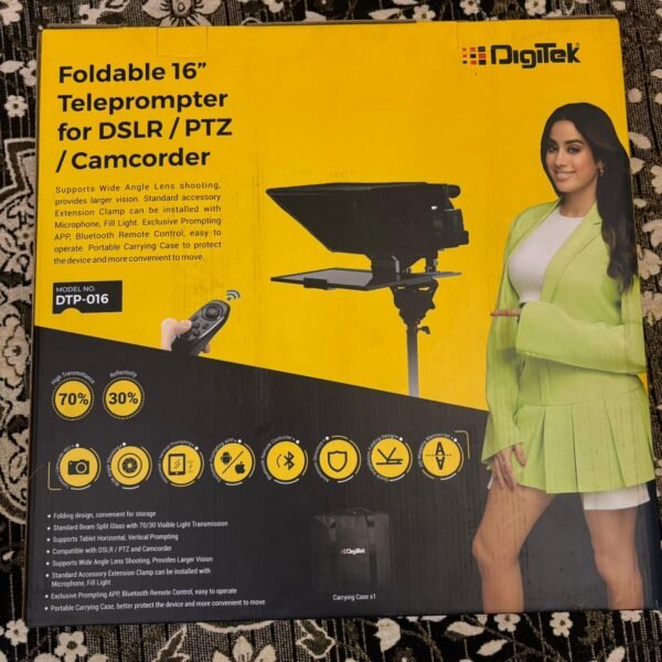 Digitek Teleprompter for Smartphone DSLR YouTube Video Recording Equipment