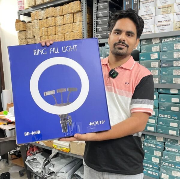 BD-460D 18 Inch LED Ring Fill Light with Mobile Holder | Professional Ring Light for YouTube Video, Makeup, Photography & Live Streaming