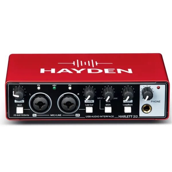 Audio Interface 24 Bit/192 Khz 2x2 USB Sound Card