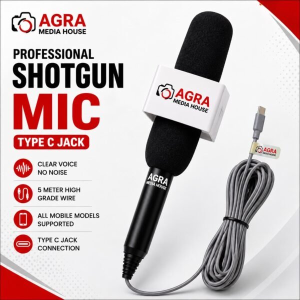 WON Professional Shotgun Wire Mic With Logo Print | Mobile News Reporting Mic