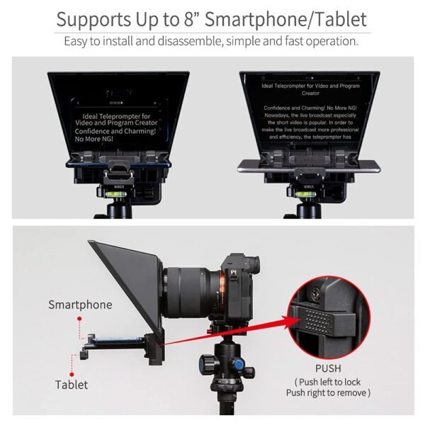 FEELWORLD TP2A Portable Smartphone DSLR Teleprompter | Wide Angle Lens | Professional Teleprompter for Video Creators