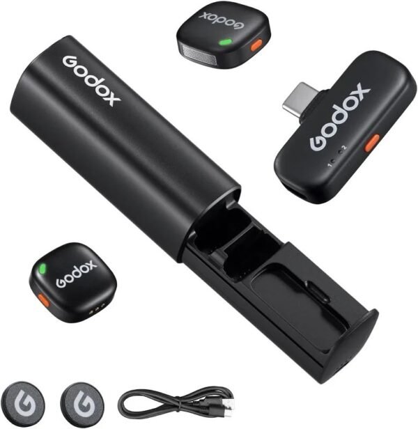 Godox C01 Kit 2 Wireless Microphone for Smartphones | Dual Microphone Wireless Audio System with USB-C Receiver