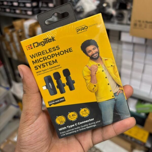Digitek Wireless Microphone & Receiver with Type-C Connector