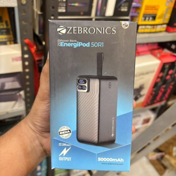 ZEBRONICS 50000mAh Power Bank – High Capacity Portable Charger